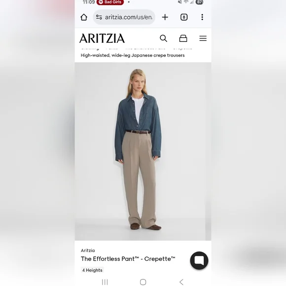 Aritzia Effortless Pants in Crepette - Picture 3 of 5